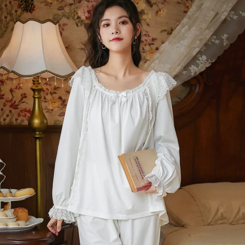 

Модная Пижама Tulin с круглым вырезом, Женский пижамный комплект, кружевной женский костюм с перекрестными плечами, домашний комплект из двух предметов, весна 2022, Phoentin