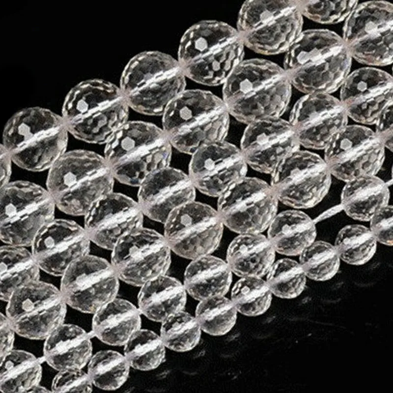 Бусины кварцевые граненые 6-14 мм 15 дюймов