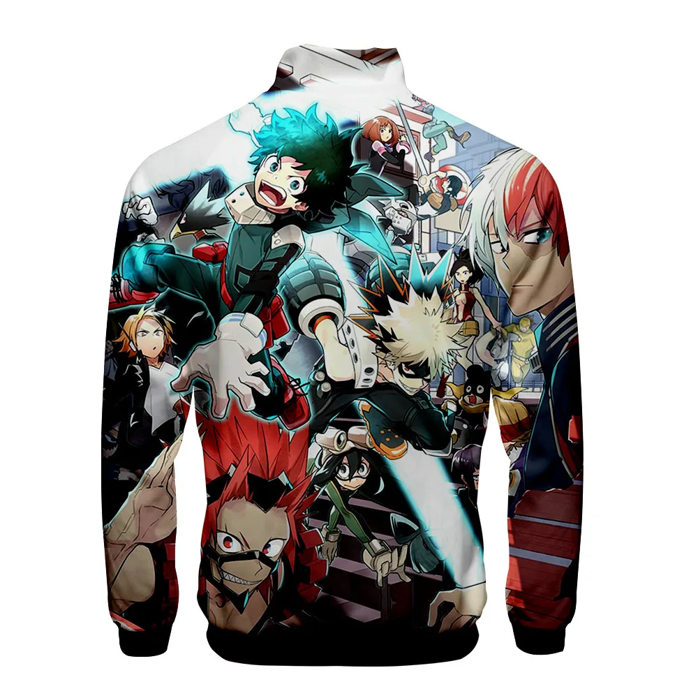 

My Hero Academy Stand Collar Hoodie Men's Women's Sweatshirt Zipper Sportswear 3D Streetwear Custom Jacket Full Round Sleeve
