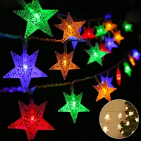 steady on curtain lights battery operated christmas lights led star string lights hanging twinkle lighting xmas tree decoration