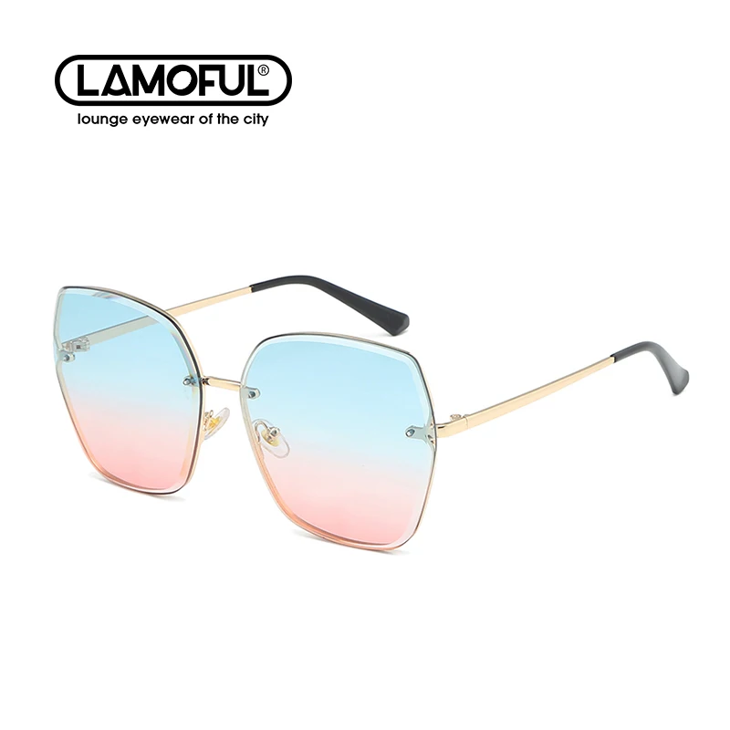 

LAMOFUL Brand New Big Frame Polarized Sunglasses 2021 UV Glasses Tide Big Face Slim Sunglasses for Women 72010