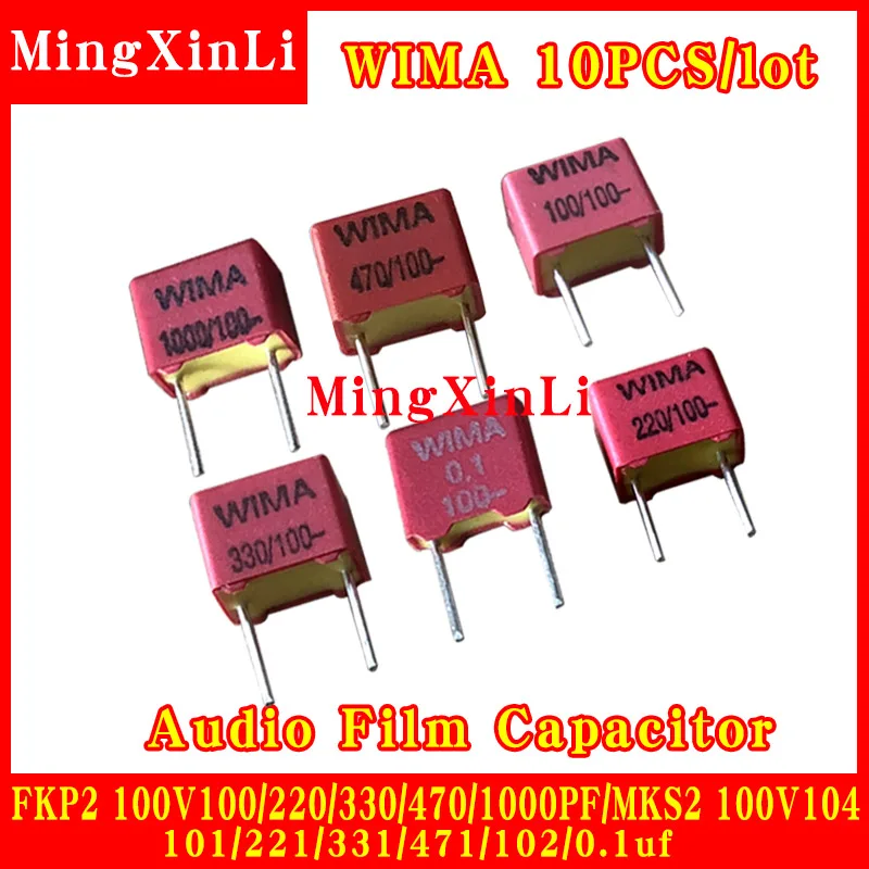 10 шт. новый оригинальный WIMA FKP2 100V100PF/220PF/330PF/470PF/1000PF/101/102/221/331/471 5% P5MM аудио пленочный
