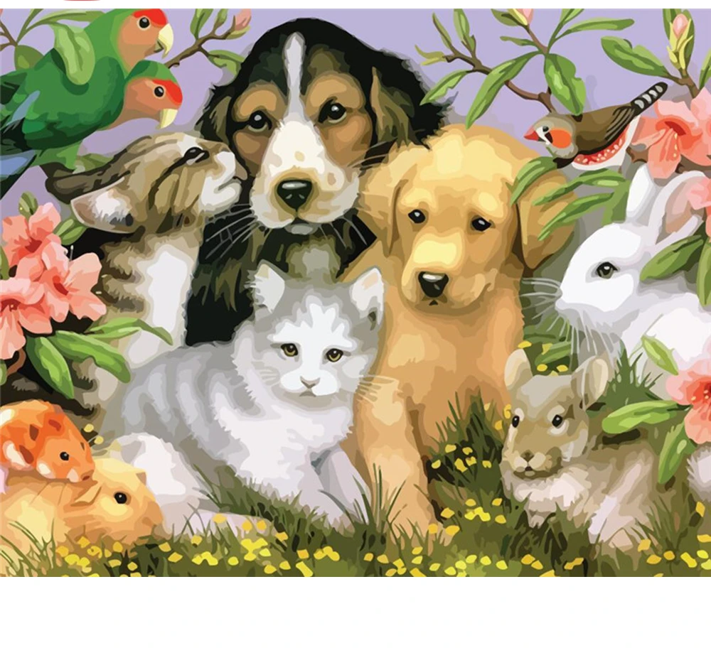 

CraftArtGo Painting By Numbers Animal painting On Canvas HandPainted Gift Picture By Number Waterfall Kits Home Decoration