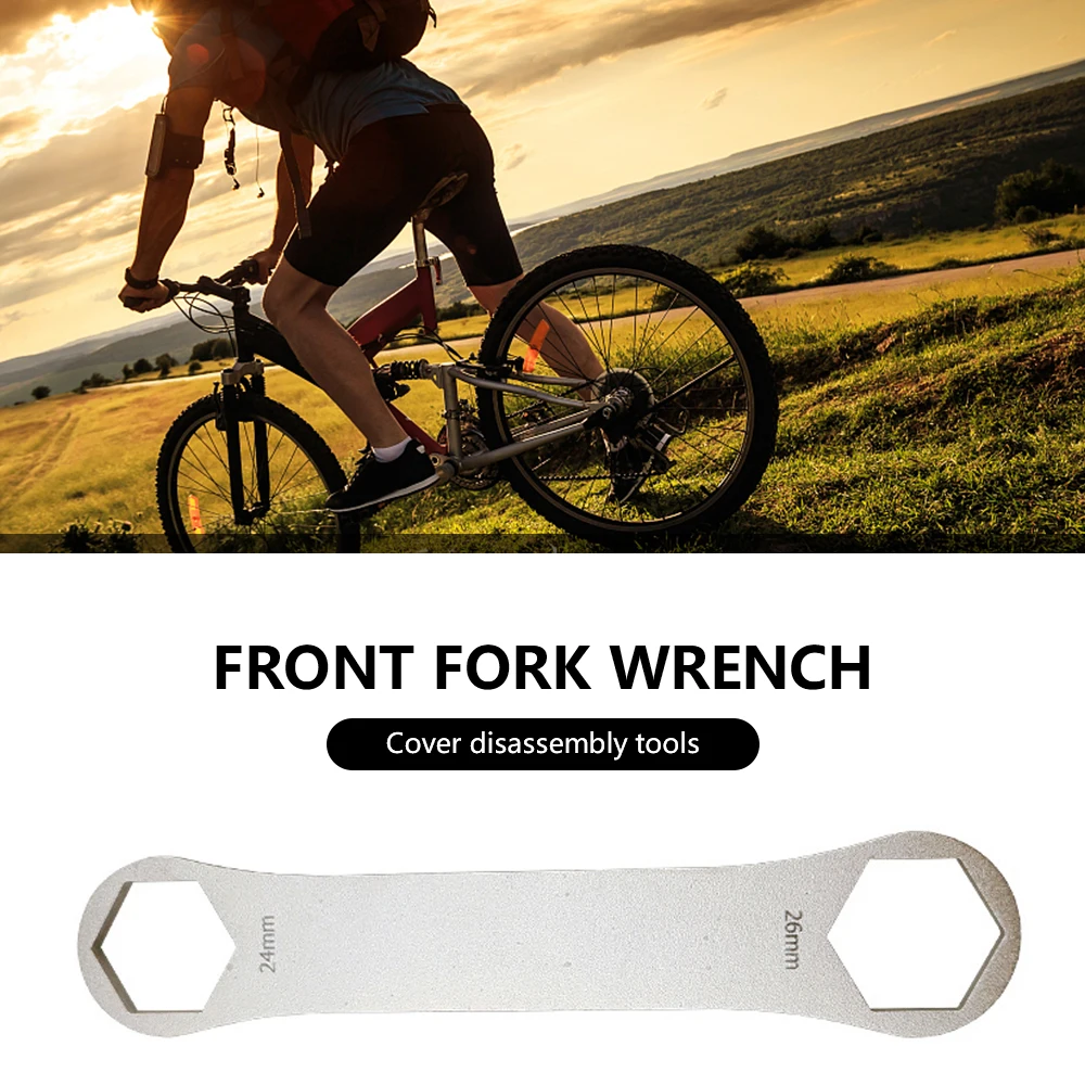 

Bike Front Fork Cap Spanner Wrench Stainless Steel Double Head 24/26mm Hex Fork Cap Remover for SUNTOUR XCR/RST/XCM