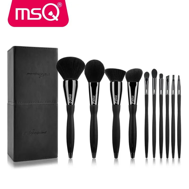 Набор кистей для макияжа MSQ Pro 10 шт. медный ободок пудры теней основы с магнитным