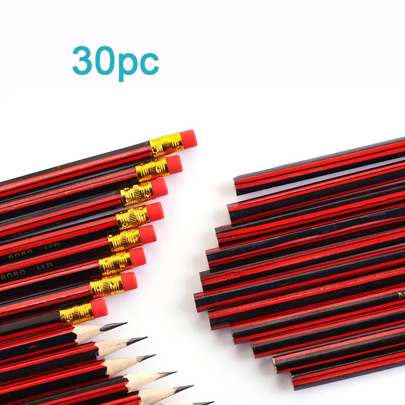 

20/30/50Pcs /Lot Sketch Pencil Wooden Lead Pencils HB Pencil with Eraser Children Drawing Pencil School Writing Stationery