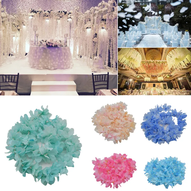 

4 Colors DIY Romantic Wedding Decor Non-woven Fabrics Eco Friendly Simulation Artificial Wisteria Flower Rattan Cane