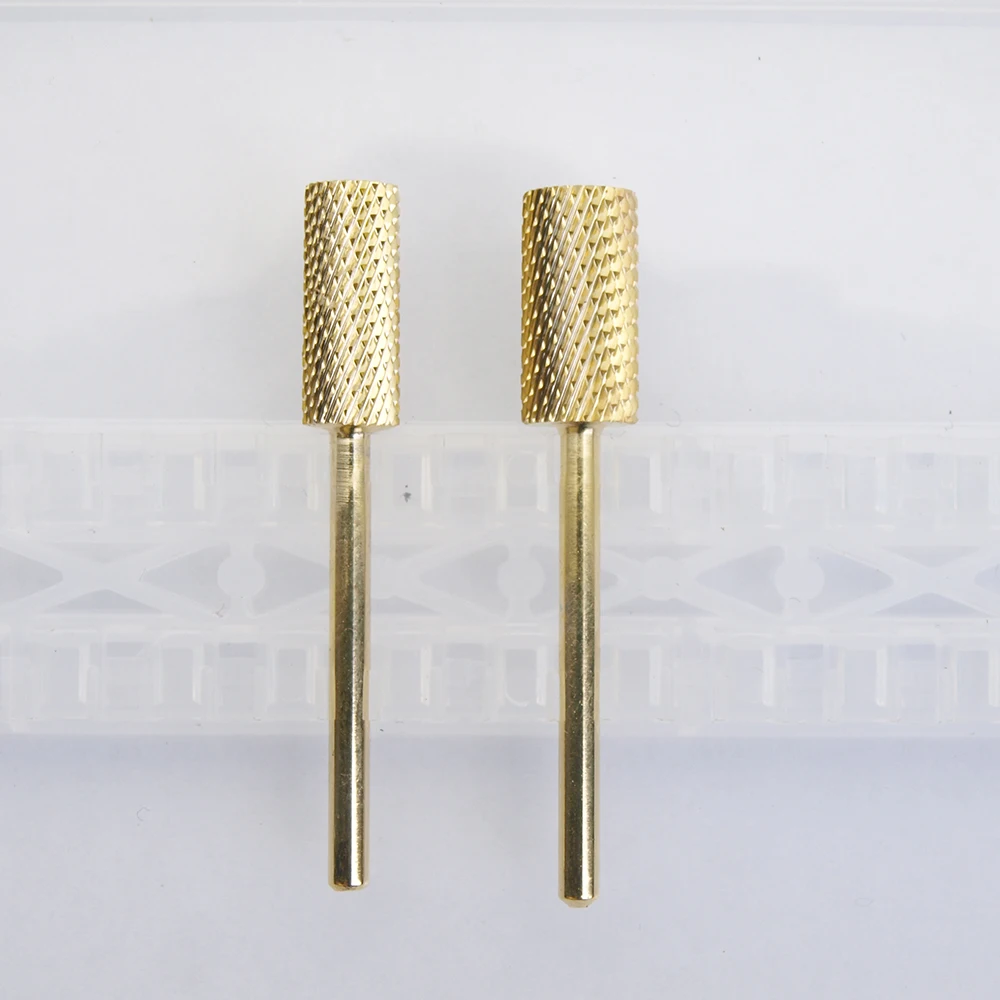

1pcs Flat Gold Tungsten Carbide Nail Drill Bits Beauty Burr File For Electric Machine Pedicure Gel Polish Varnish