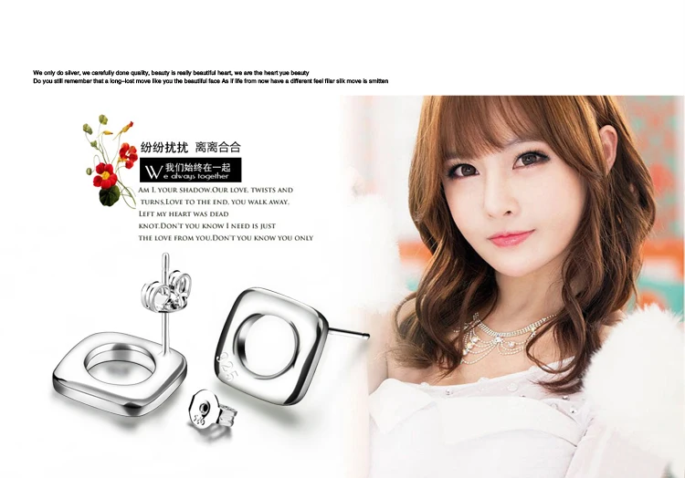 Богемные простые серьги-гвоздики из серебра 925 пробы для женщин лаконичный стиль