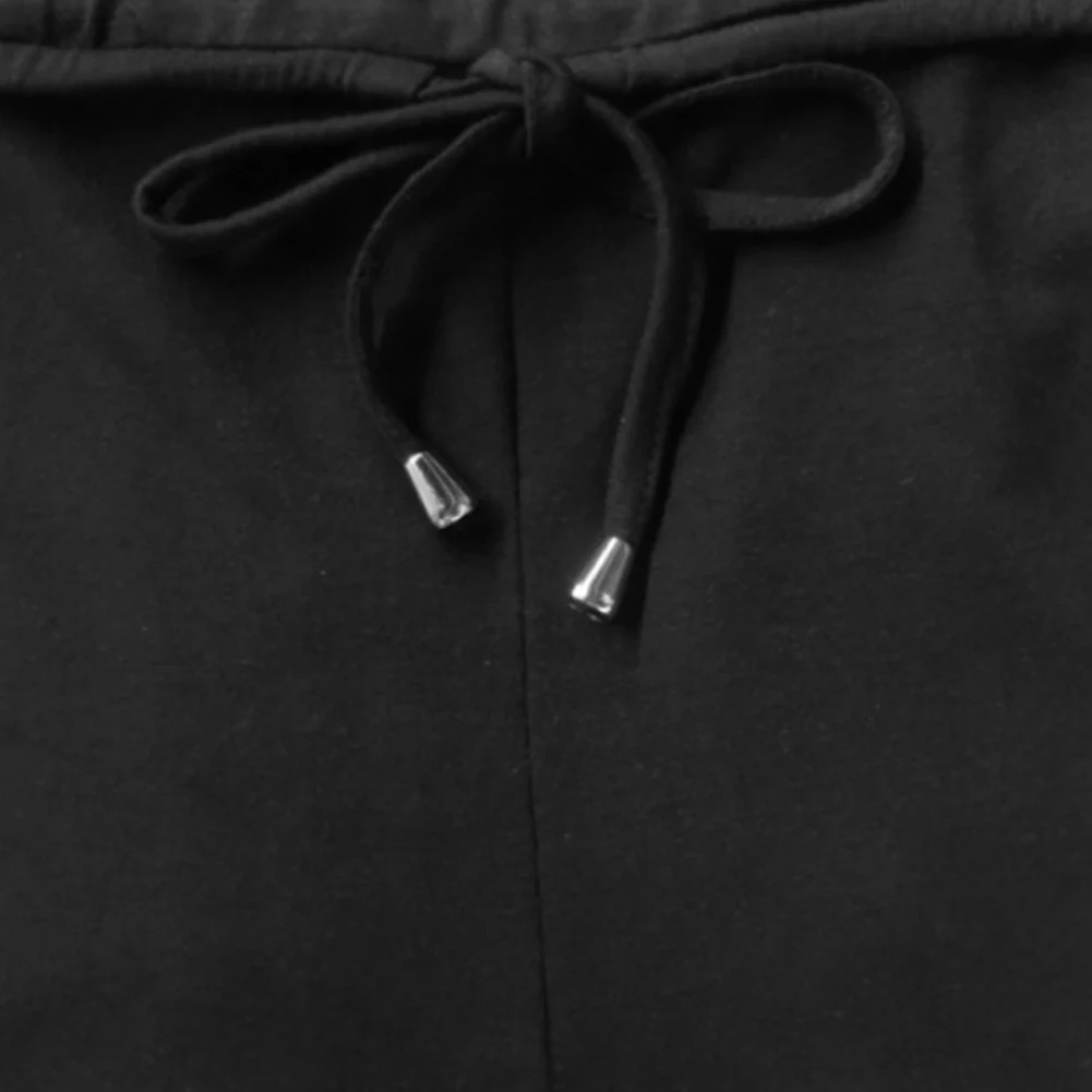 

2021 Women pants Casual Solid Color Low Rise Drawstring Pockets Sports Capri Pants Polyester streetwear pants