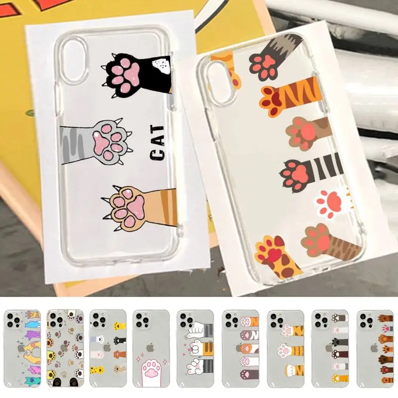 

Cartoon Cats Cat paw Phone Case for iphone 13 11 12 pro XS MAX 8 7 6 6S Plus X 5S SE 2020 XR case