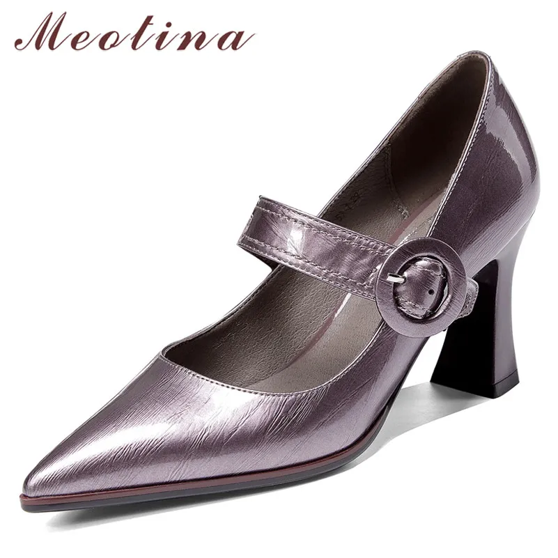 Meotina/женские туфли лодочки на высоком каблуке из натуральной кожи в необычном