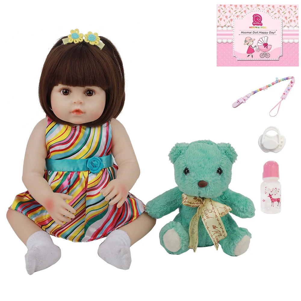 

48CM Realistic Baby Bebe Reborn Doll For Girl Pure Handmade Silicone 18Inch Full Body Babies Doll Toy Kid Gifts Bedtime Playmate