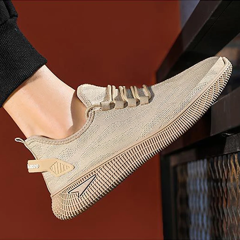 Мужские кроссовки Вулканизированная подошва сетчатые на шнуровке низкие для