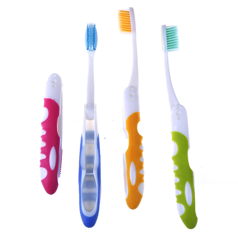 2 шт. Портативная Складная зубная щетка с супер мягкой щетиной дорожная для