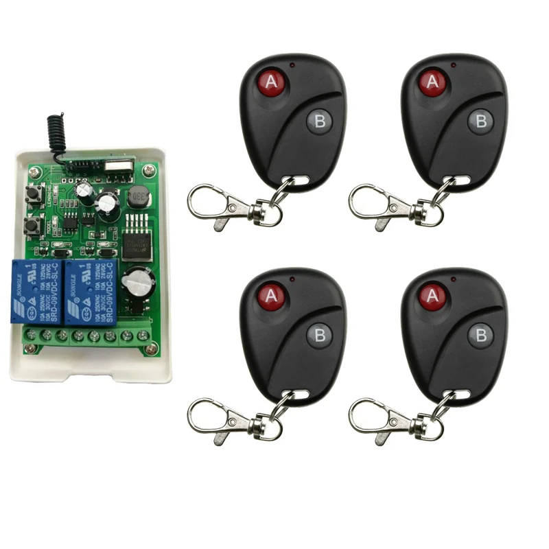 

DC12V 24V 36V 48V 10A 2CH wireless RF Remote Control Switch Transmitter+ Receiver For Access/door Control System