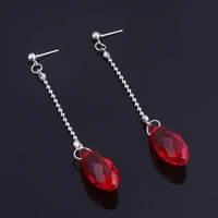 rj anime hunter%c3%97hunter kurapika stud earrings charms ear clip red crystal earring women 2020 cospaly jewelry gift