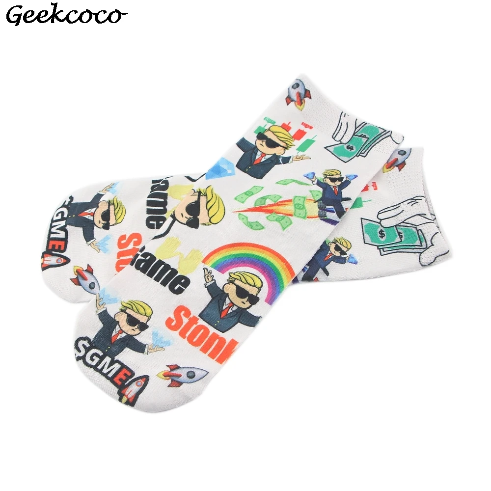 

10Pair J2253 Funny Man Socks Women Men Fashion 3D Printed Cotton Socks Cartoon Socks Novelty Short Socks