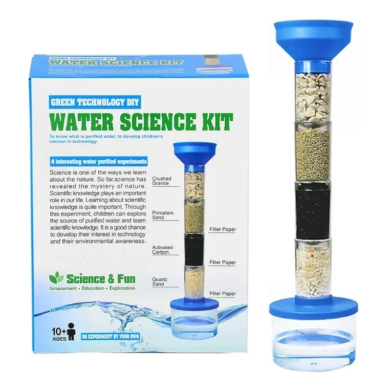

Clean Water Experiment Kit Children Educational Science Toy DIY Sewage Filter Purification System Kids Birthday Gift