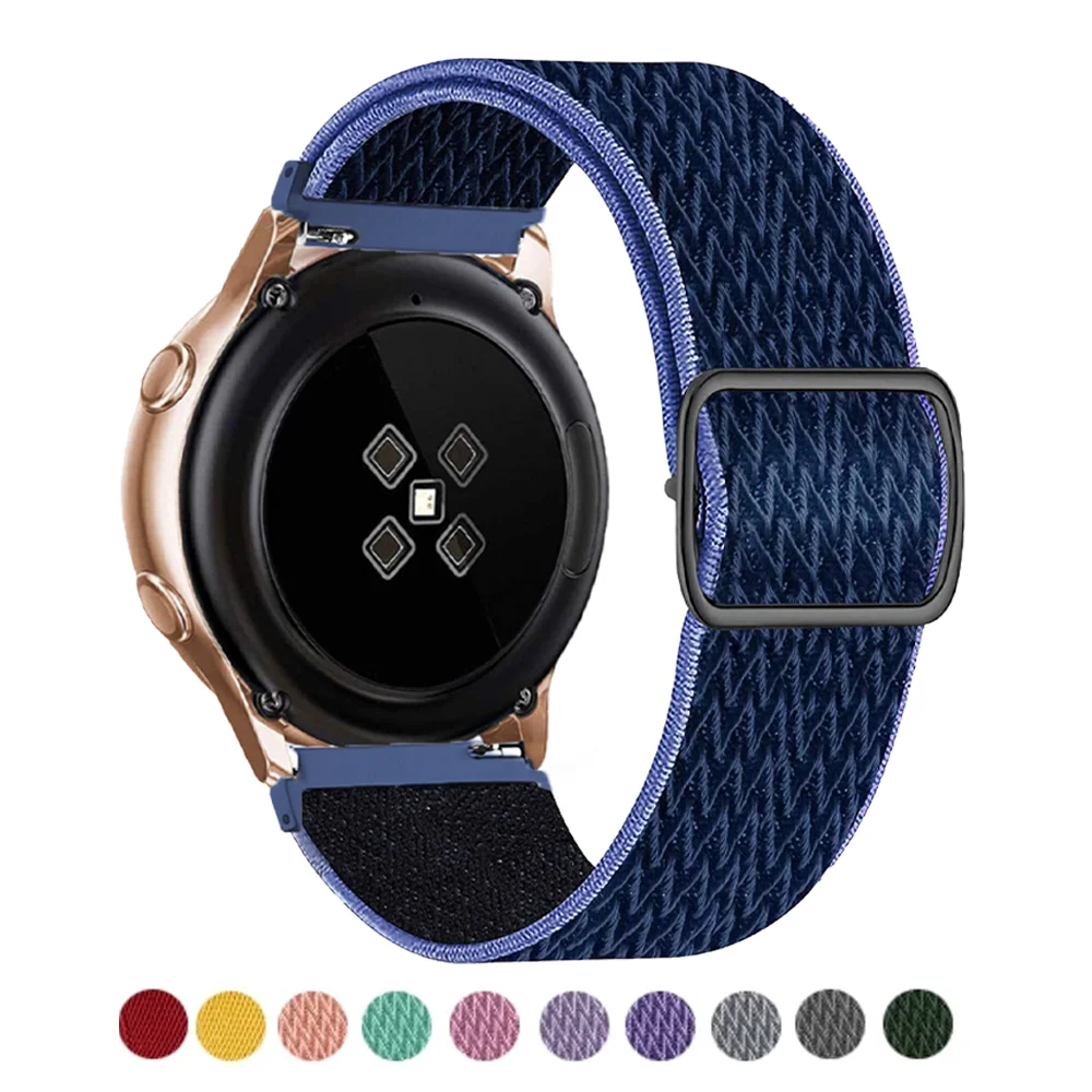 

20mm 22mm Nylon strap for Samsung Galaxy watch 4/classic/active 2/Gear S3/amazfit GTS Solo loop bracelet HUAWEI watch GT 2e band