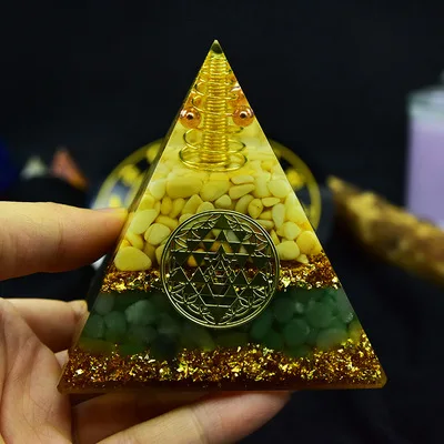 

Orgonite Energy Pyramid For Chakra Healing Meditation Yoga Development Balancing Positive Energy Natural Crystal For Gift