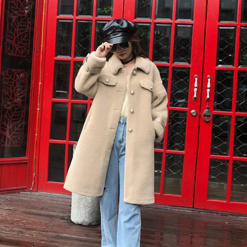 2019 осеннее и зимнее Новое меховое женское бархатное пальто Женское из овечьей