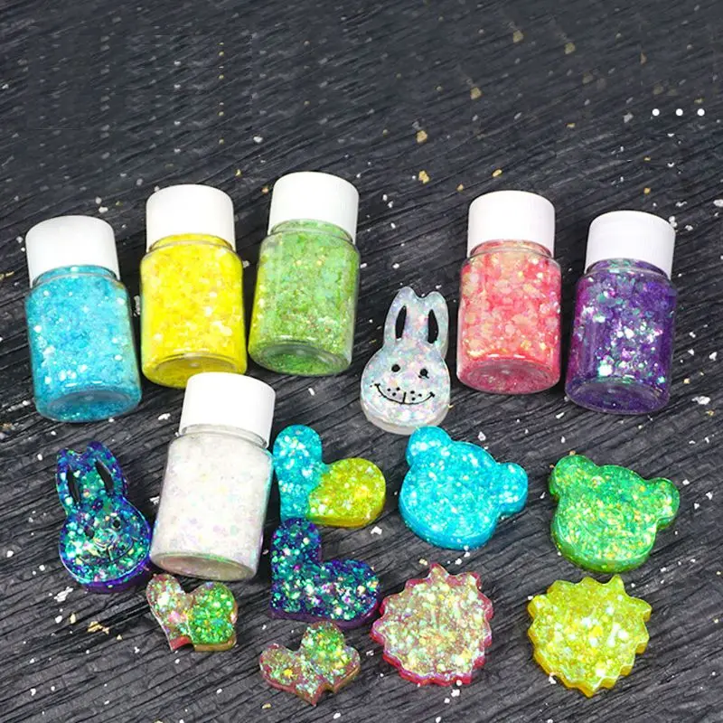 10g Illusory Color Handmade Glitter Sequins Mixed Crystal Epoxy Mold Quicksand Oil Decor Jewelry Making Fillings | Украшения и