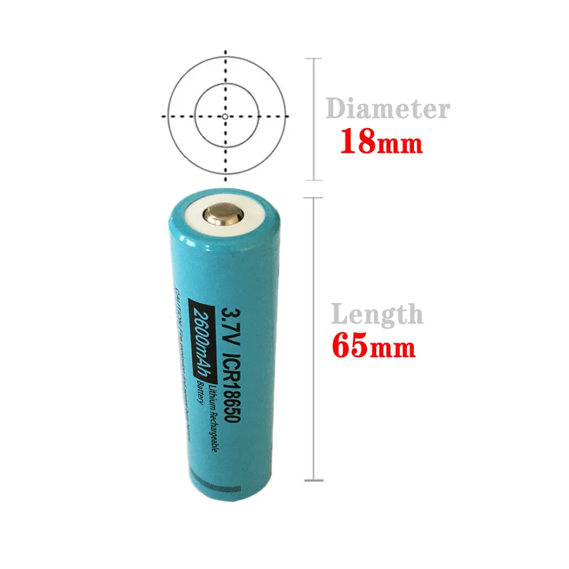 

2pcs PKCELL 18650 Bateria Battery 3.7V 2600mAh ICR18650 Li-ion Rechargeable Batteries Button Top +18650 Battery Charger EU Plug