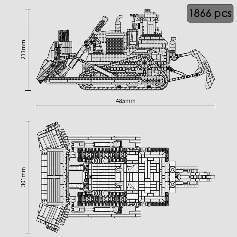 

1866pcs Happy Build RC Technic Blocks DOZERS Model City Programming Engineering Vehicle Series Brick Car Boy Toy Gift Set