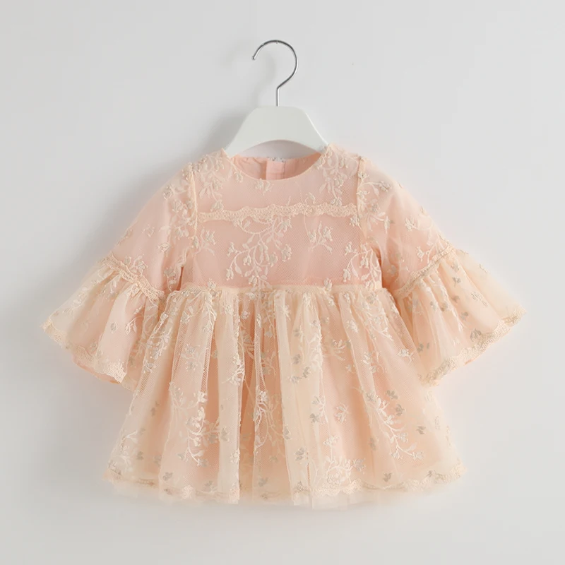 

Infant Baby Girls Princess Costume Flare Sleeve Lace Kids Clothes Toddler Party Birthday Dresses For Girls Children 0-4Y