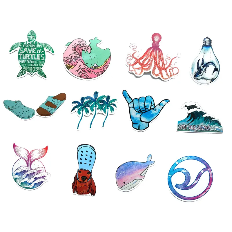50 шт. летние солнечные наклейки пейзаж граффити игрушка морские волны пляж для