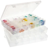 transparent plastic organizing boxes double buckles clear jewelry beads pills nail art tips storage box case hard 101224 grids