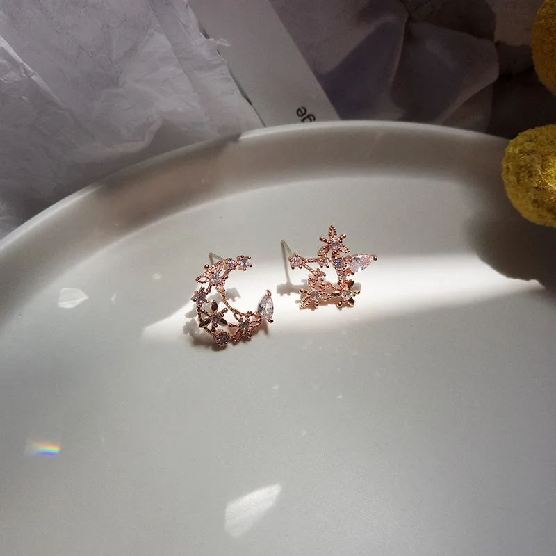 S925 needle новые асимметричные серьги-капельки для женщин модные нежные циркониевые красивые серьги-гвоздики ювелирные изделия серьги Подарки