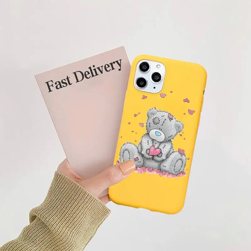 

Tatty Teddy Cute bear high quality Phone Case shell Candy Color for iPhone 6 7 8 11 12 s mini pro X XS XR MAX Plus