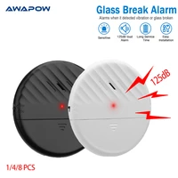 awapow wireless window door vibration sensor 125db glass break vibration burglar sensor alarm home safety alarm detector system