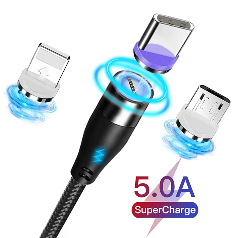 

Magnetic Cable Type C 5A Fast Charge Cord Micro USB Magnet Charger Wire For iPhone 13 Xiaomi Samsung Huawei Mobile Phone Cables