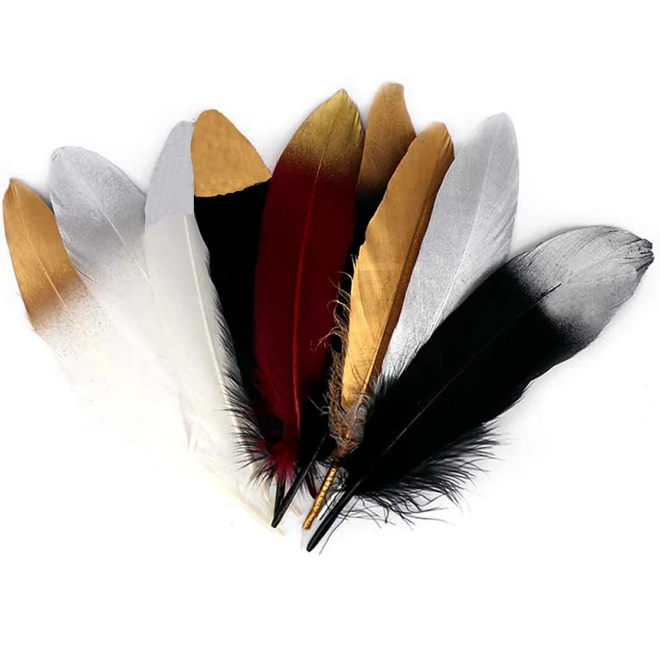 10 шт. натуральные золотые гусиные перья 15 20 см|Перо| |