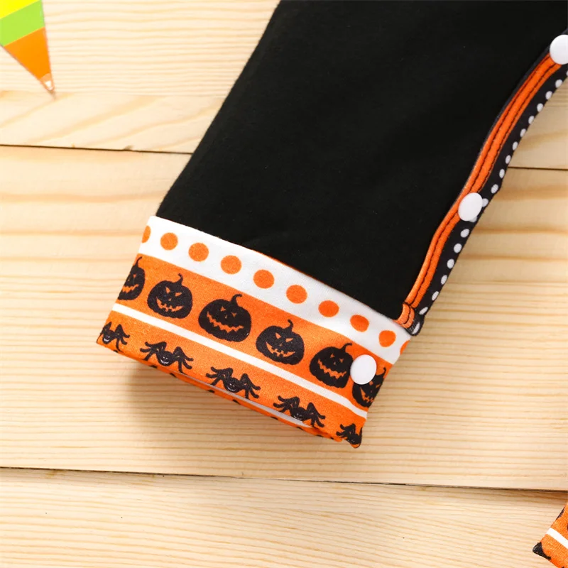 

Infant Kids Hooded Jumpsuit Halloween Letter Pumpkin Print Bodysuit Baby Girls Boys Holiday Spring Clothing