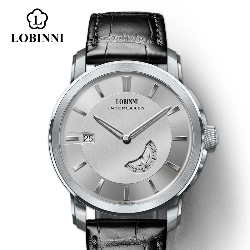 Японские Мужские автоматические часы из натуральной кожи швейцарские деловые