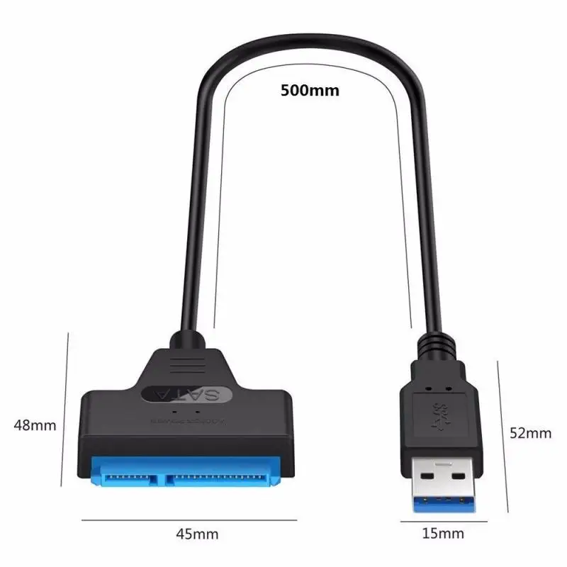 

SATA 3 Cable Sata to USB Adapter 6Gbps for 2.5 Inches External SSD HDD Hard Drive 22 Pin Sata III Cable USB 3.0 Port connection