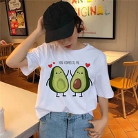 women tshirts cute avocado printed white oversized tshirt fashion round neck tops tees summer short sleeve female clothing