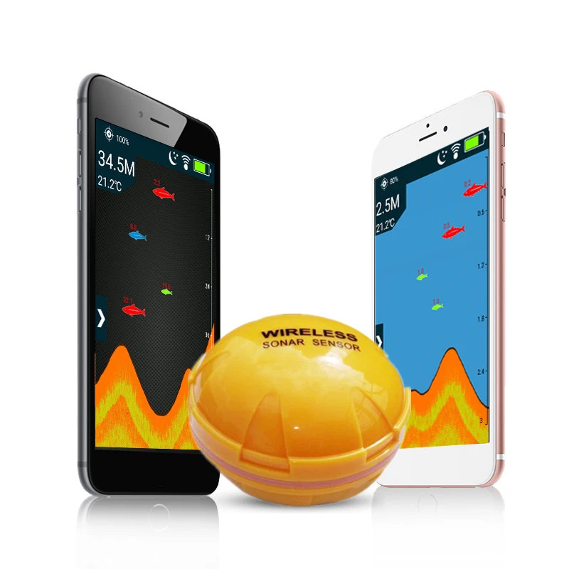 Wireless Sonar Fish Finder Underwater Mobile Phone iOS Android App Bluetooth Intelligent Visual HD Sonar Fishing Echo Sounder