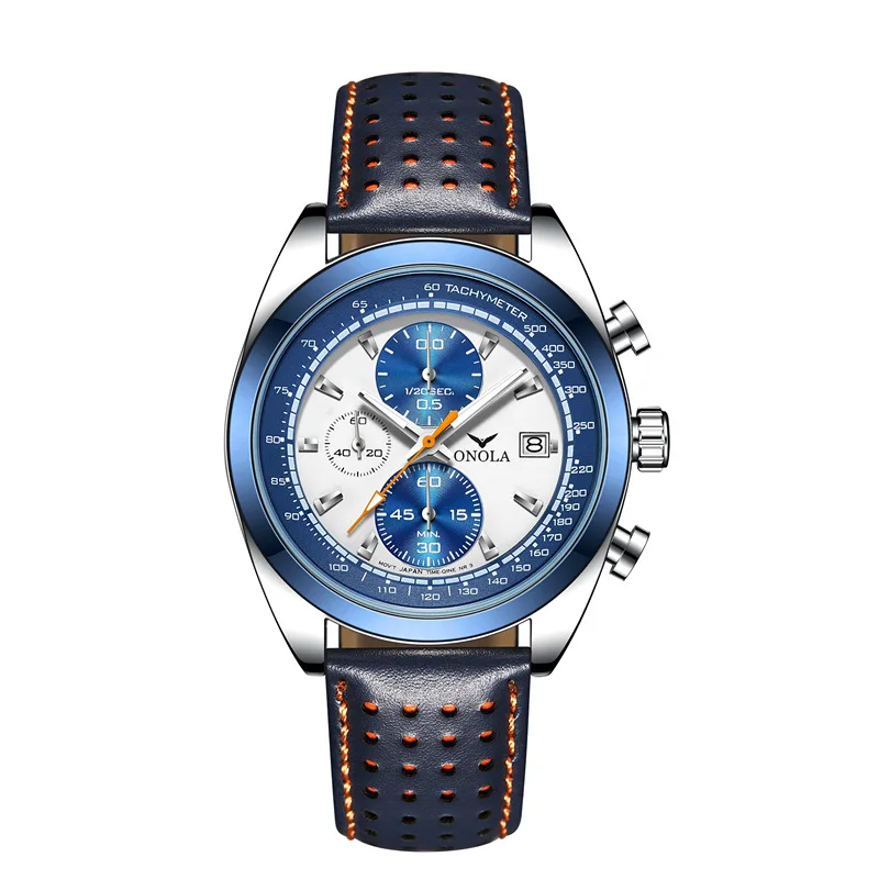 

Business Casual Multi-Functional Men's Quartz Leather Watch Strap Watrproof Watch