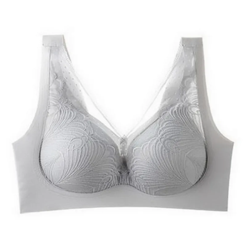 

Women Lace V-neck Comfortable Gather Sports Vest Wireless Sexy Ladies Sleep Fitness Yoga Running Bra Underwear Soft Lace Bras