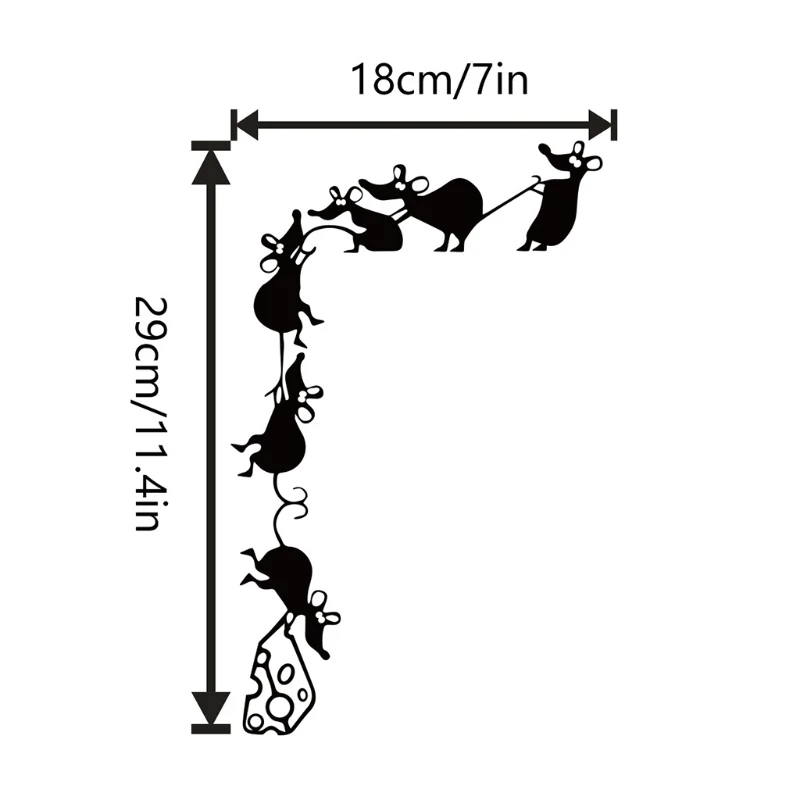 

Black Small Mouse Wall Stickers Removable DIY Wall Art Decor Decals Murals for Offices Home Bedroom Wall Decoration N1HF