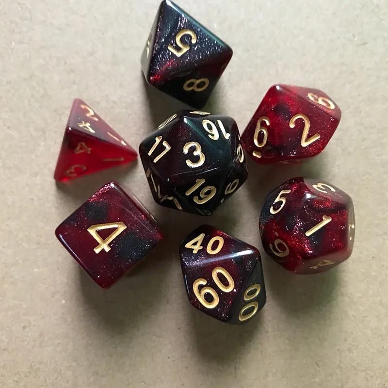 

7pcs/Set Color Dice Polyhedral DnD Mixed Playing Cubes Game Board Game Dice Set A Perfect Gift For Game Lover Dice Set D20 Toy