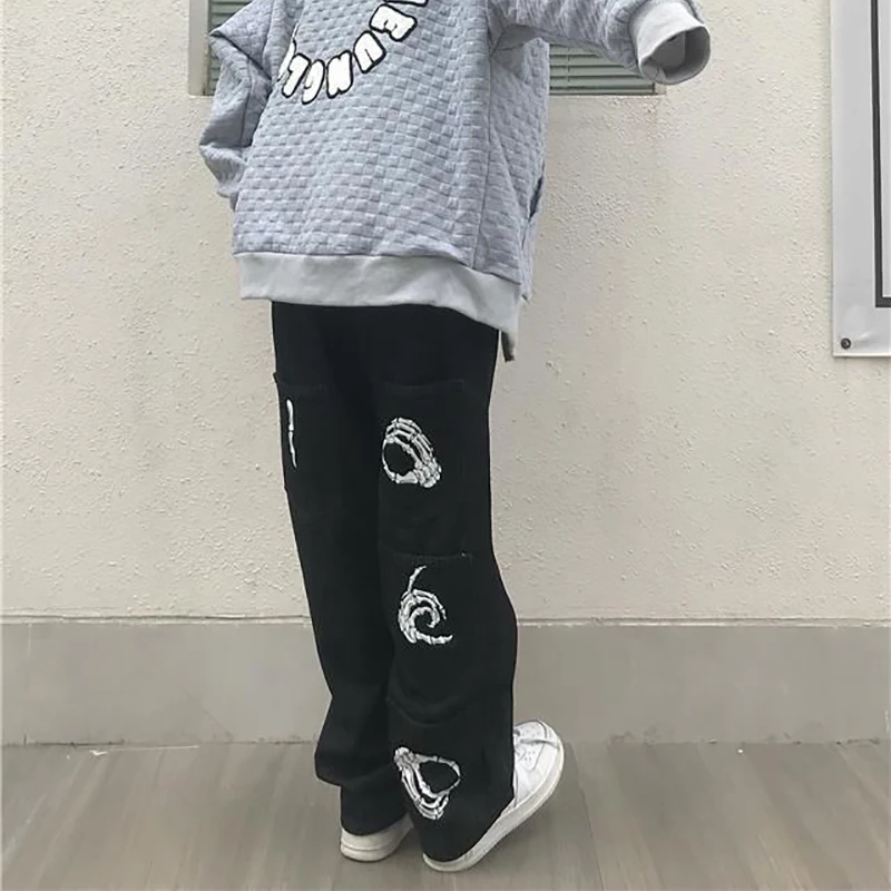 Брюки мужские оверсайз с широкими штанинами уличная одежда в стиле Харадзюку