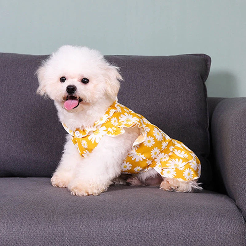 

2021 Summer Cupcake Dress Princess Dress Ruffle Dog Dress Dog Skirt Puppy Dog Accessory Pet Dress Cute Small Daisy Pet Clothes