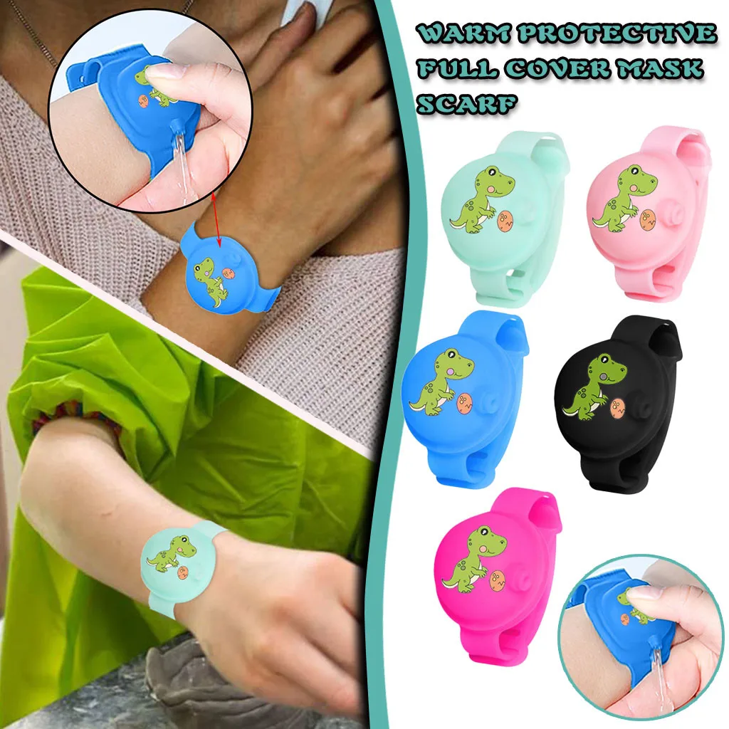 

5PCS Hand Sanitizer Dispensing Portable Bracelet Wristband Hand Disinfactant Dispenser Wearable Hand Sanitizer Dispenser J50