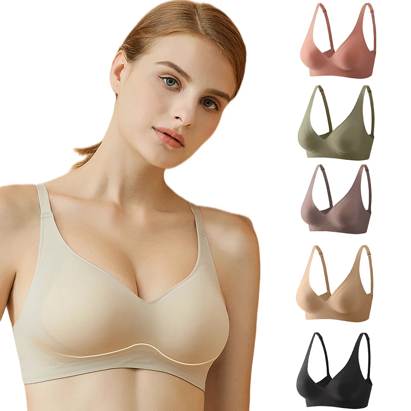 

Сексуальный бесшовный бюстгальтер для йоги, Бюстгальтеры без косточек, мягкое интимное женское нижнее белье, женское интимное белье, женск...